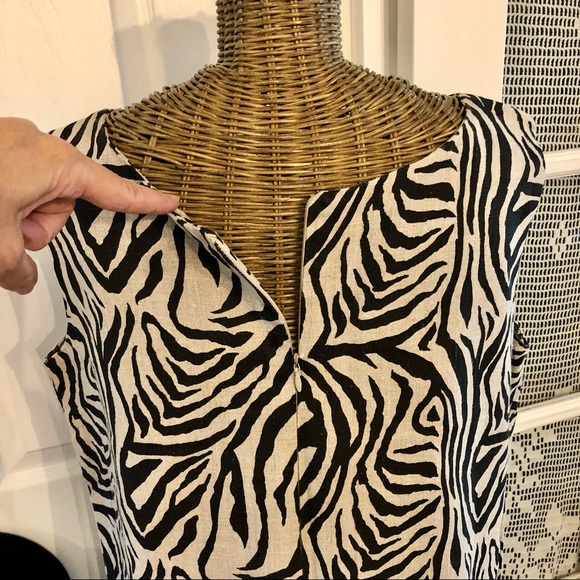 Unique Zebra Print , Heavy Raw Linen Dres, Sz M - Picture 12 of 12